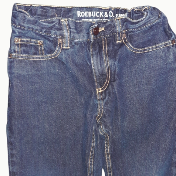 Roebuck & Co Boys Straight Leg Jeans Sz 8 Husky Comfy Elastic Back Stretch Waist - Picture 3 of 6